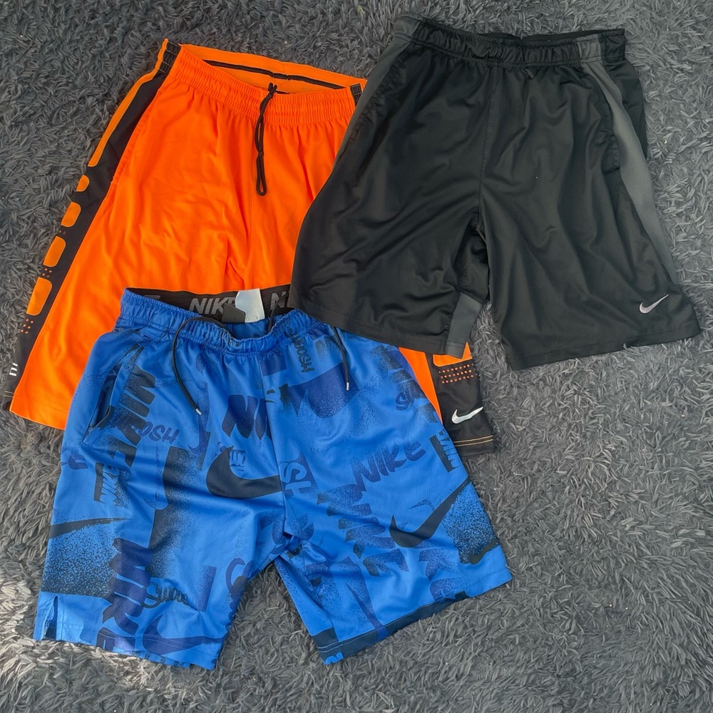Men Size Large Nike Basketball Shorts Dri-Fit Bundle of 3